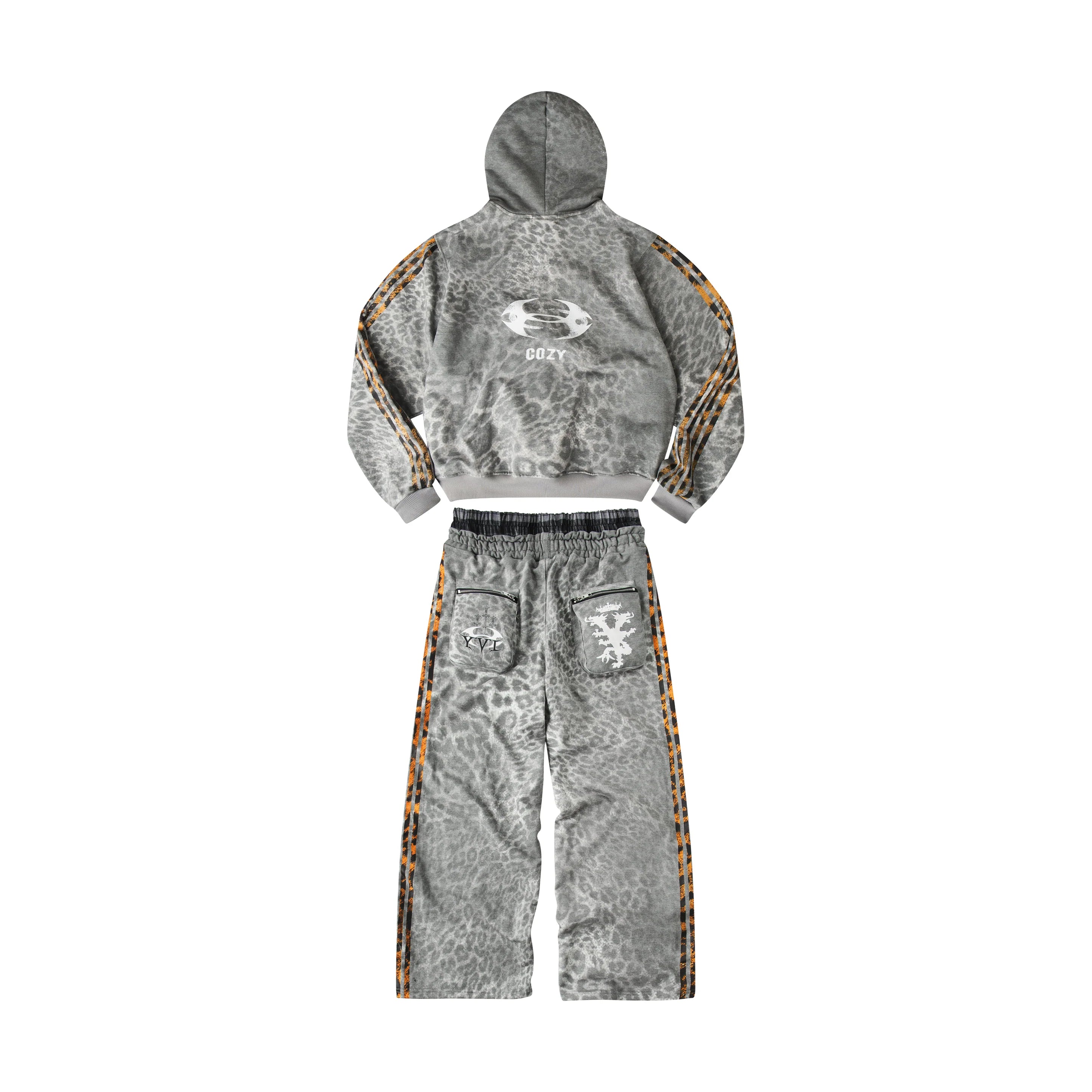 "25 レオパード" ロイヤルトラックスーツ - フードジップ