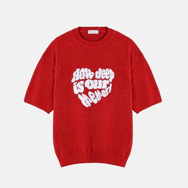 ASCLO Heart Intarsia Short Sleeve Knit (4color)