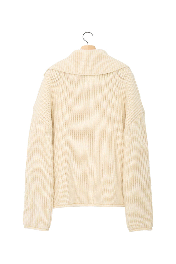 PREPPY DOUBLE KNIT CARDIGAN IVORY