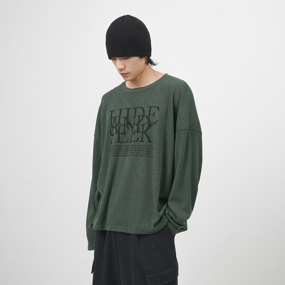 Hide knit long-sleeves 3color