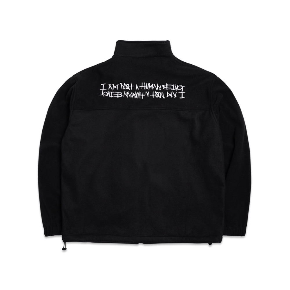 LOGO FLEECE ZIP-UP JACKET - BLACK