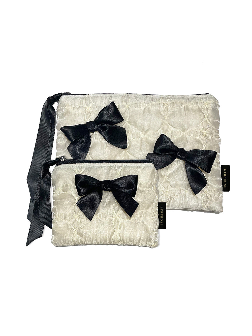 Glossy Organza Ribbon Zip-pouch (SET