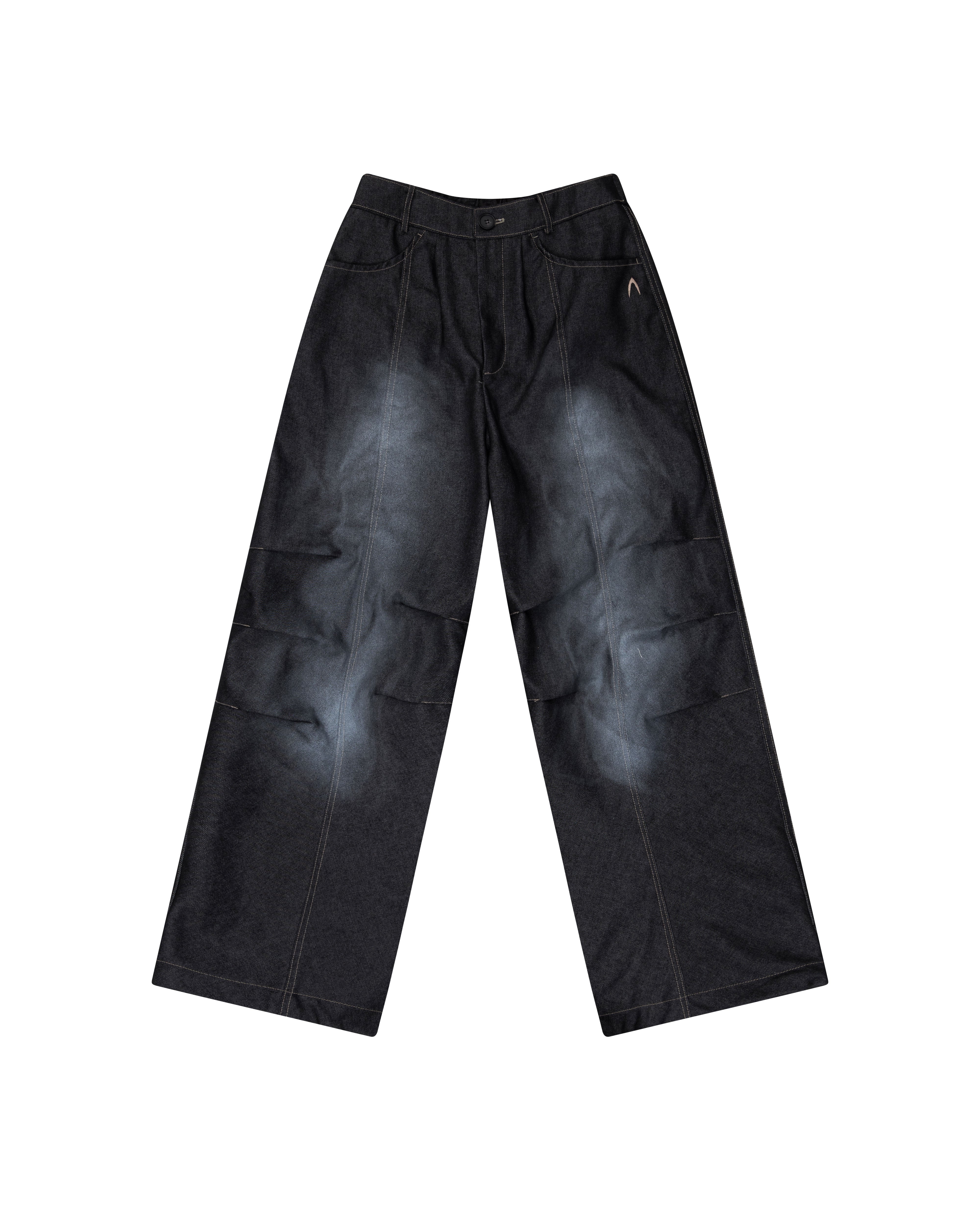 Sprayed Denim Pants (Black)