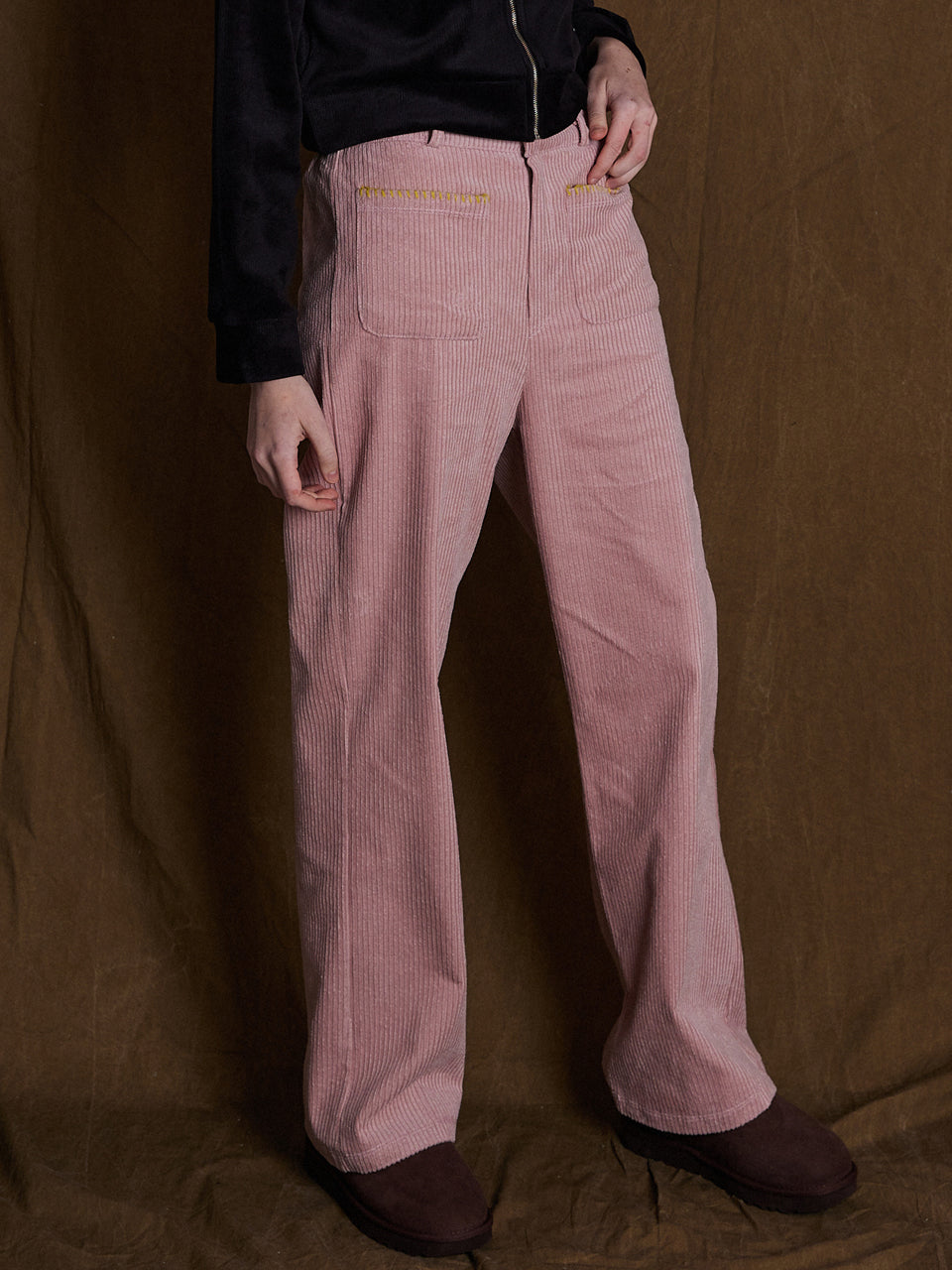 MOI CORDUROY PANTS - PINK