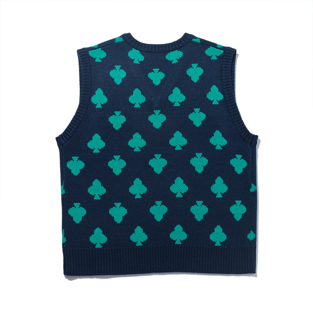 CLOVER PATTERN KNIT VEST