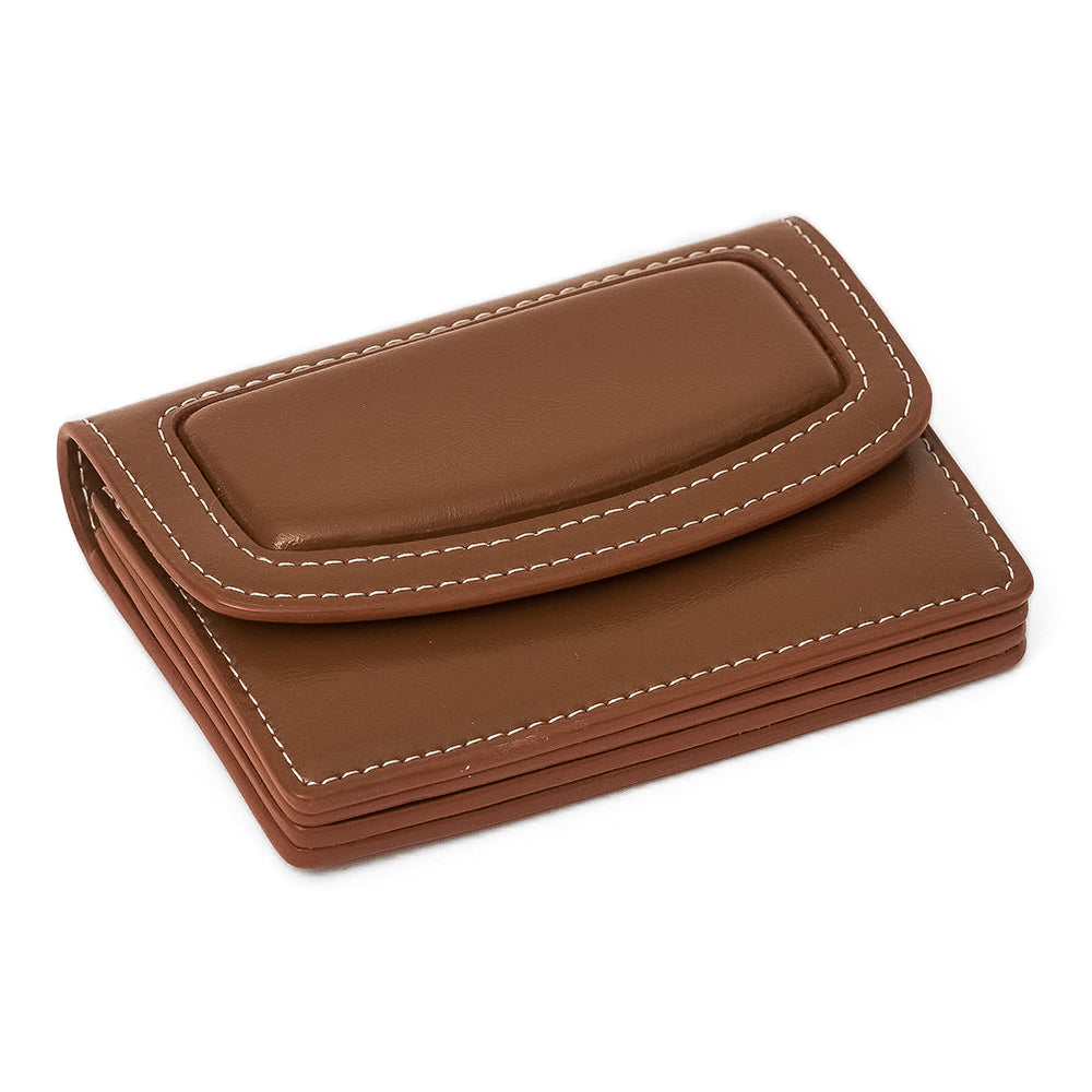 PALETTE Accordion Card Wallets cognac wood