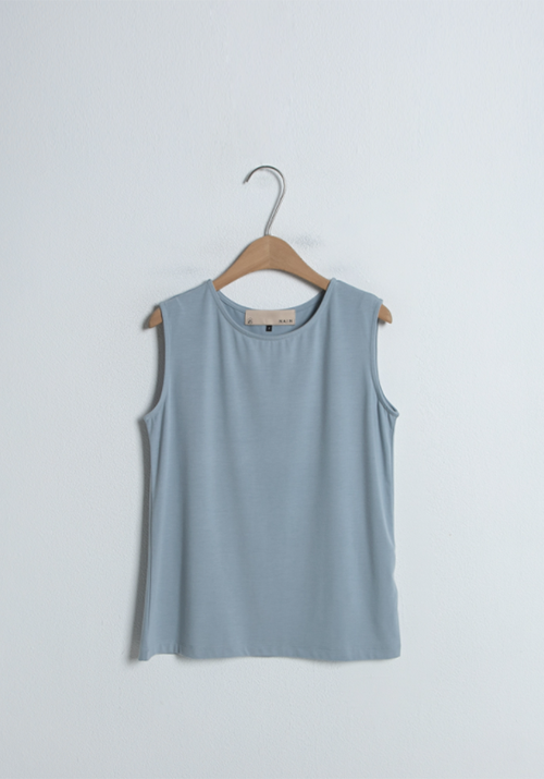 (T-6396) Basic Soft Sleeveless T-shirt