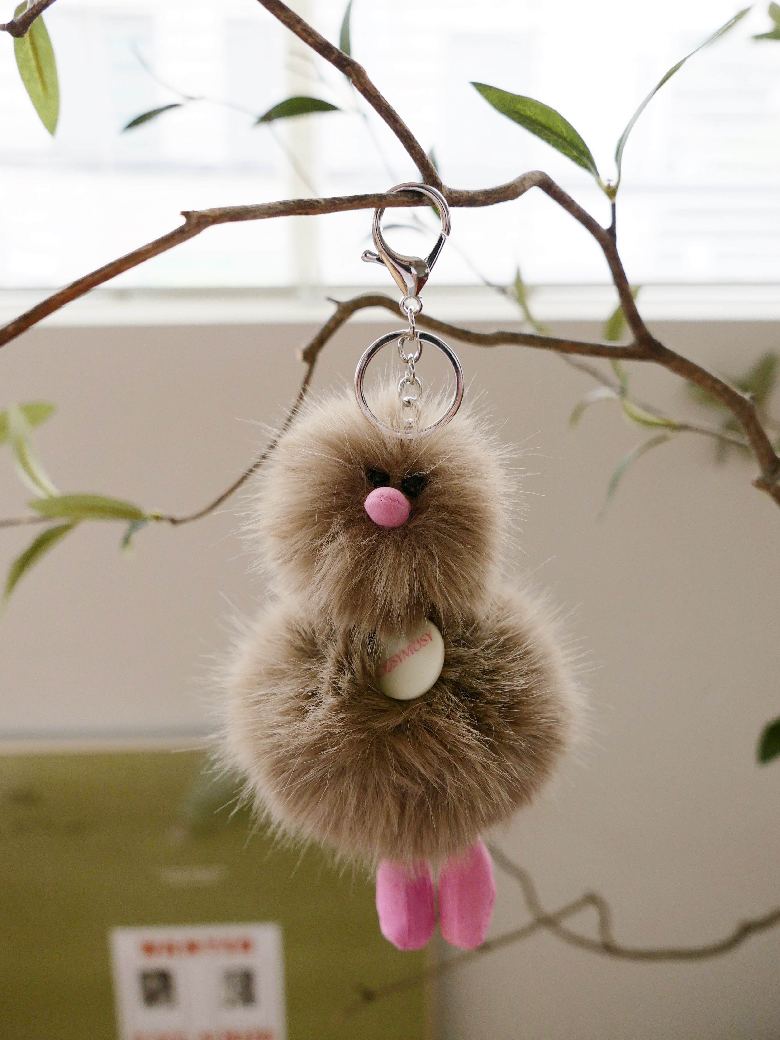 Cosymosy Ugly Bird Keyring - Ash Brown