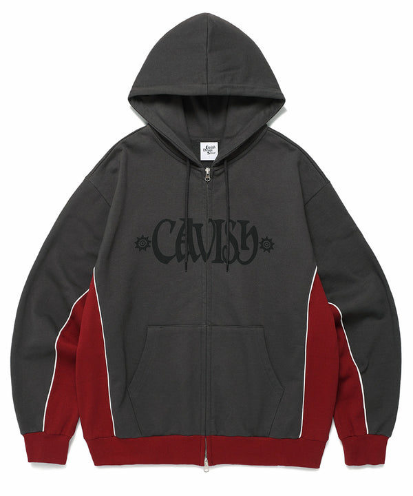 PIPING ZIP UP HOODIE CHARCOAL(CV2DFUM480A)