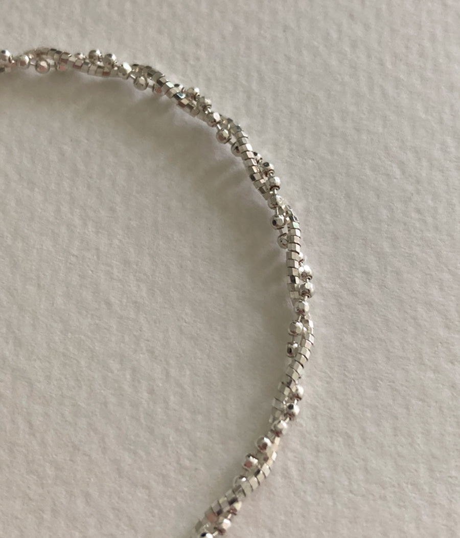 [92.5silver] flower chain bracelet