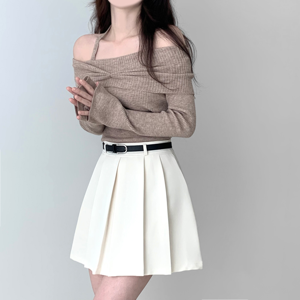 [Belt set] Roache Pleats Mini Skirt