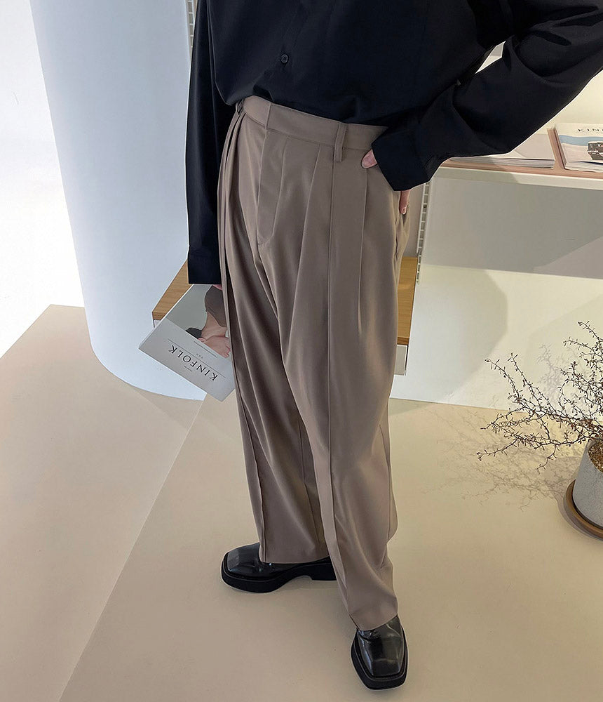 OWN Pipe pin tuck slacks (Set - up