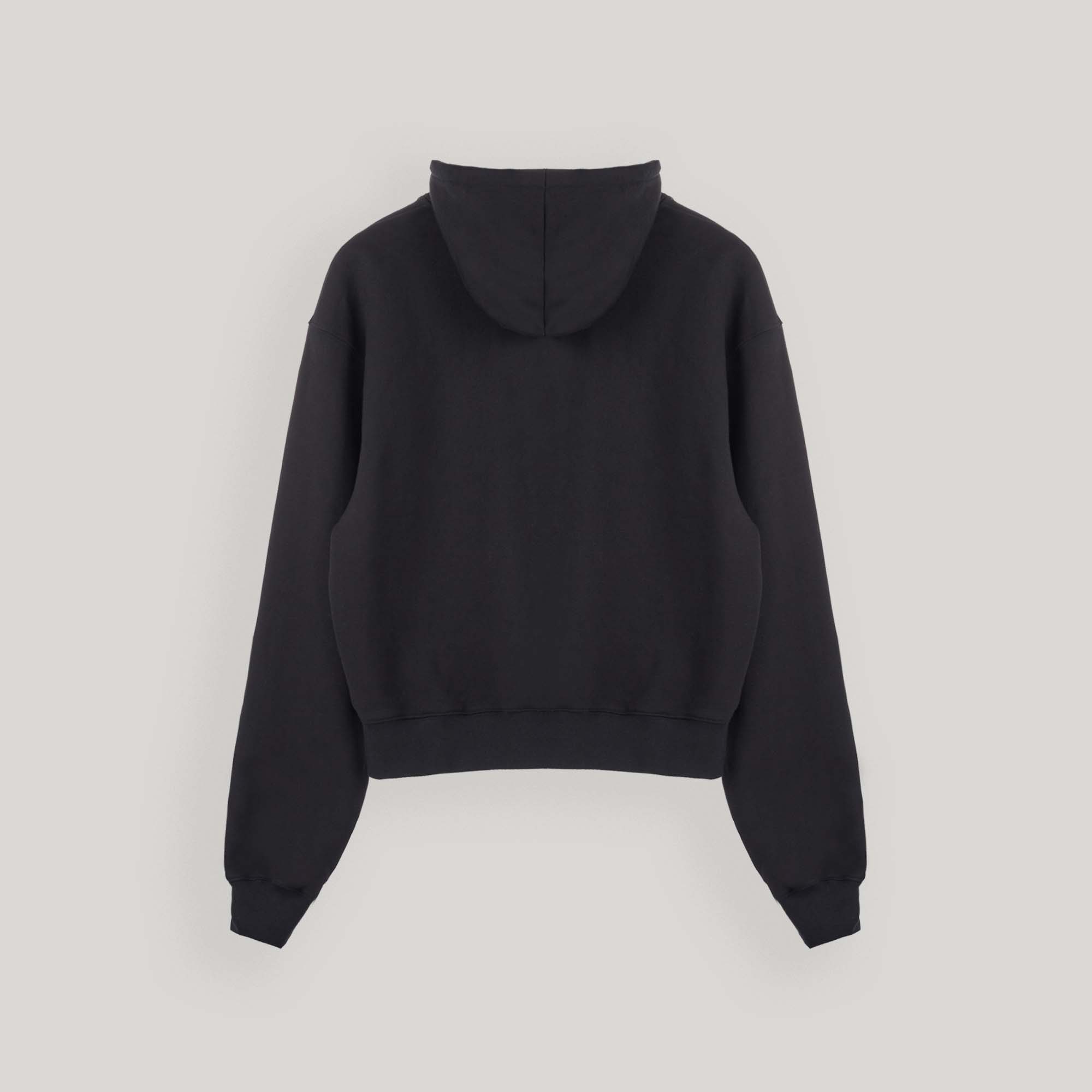 Black Velvet Ribbon Hoodie Zip-up