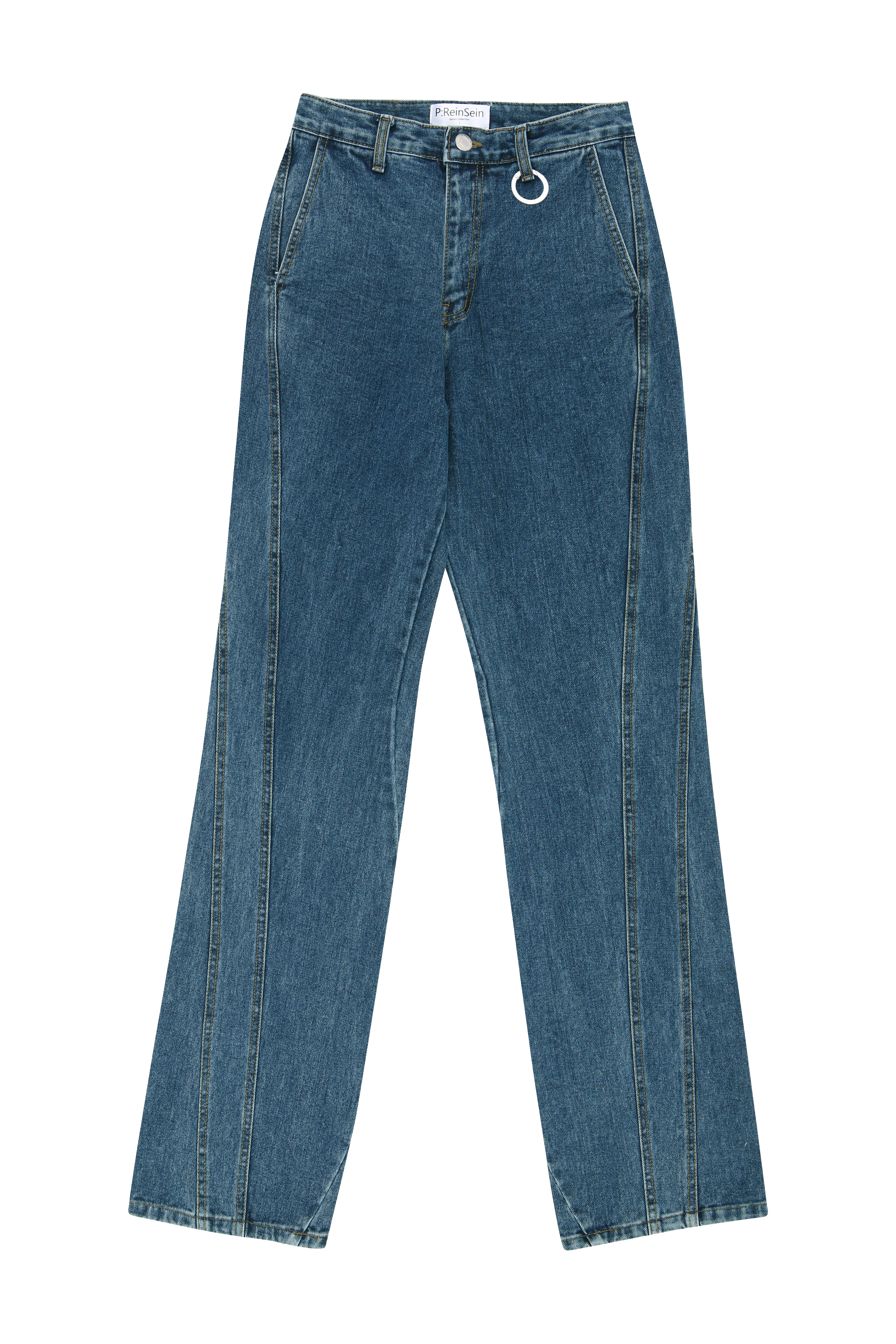 Side Curved Middle Blue Jeans (M)