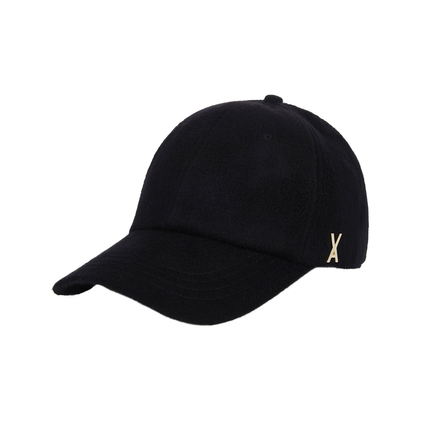 Stud Logo Wool Over Fit Ball Cap Black