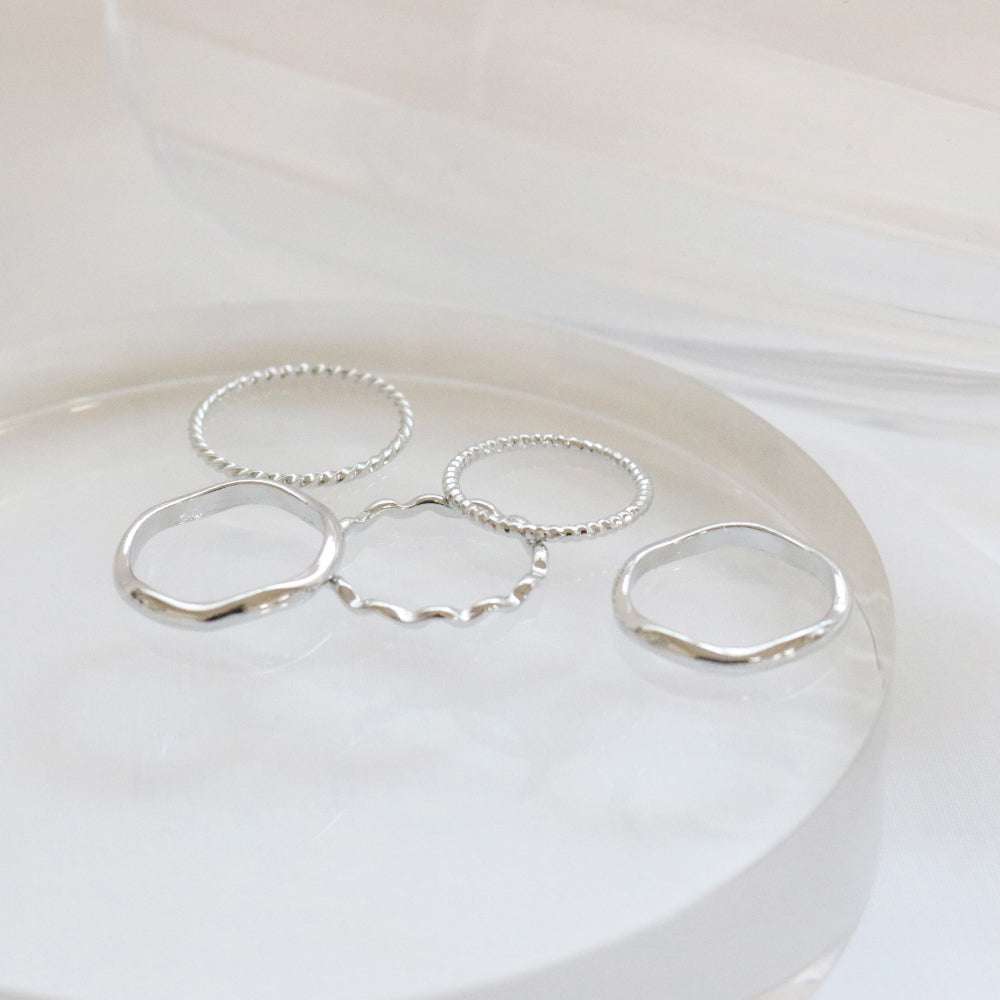 Wave Daily Ring 5 set