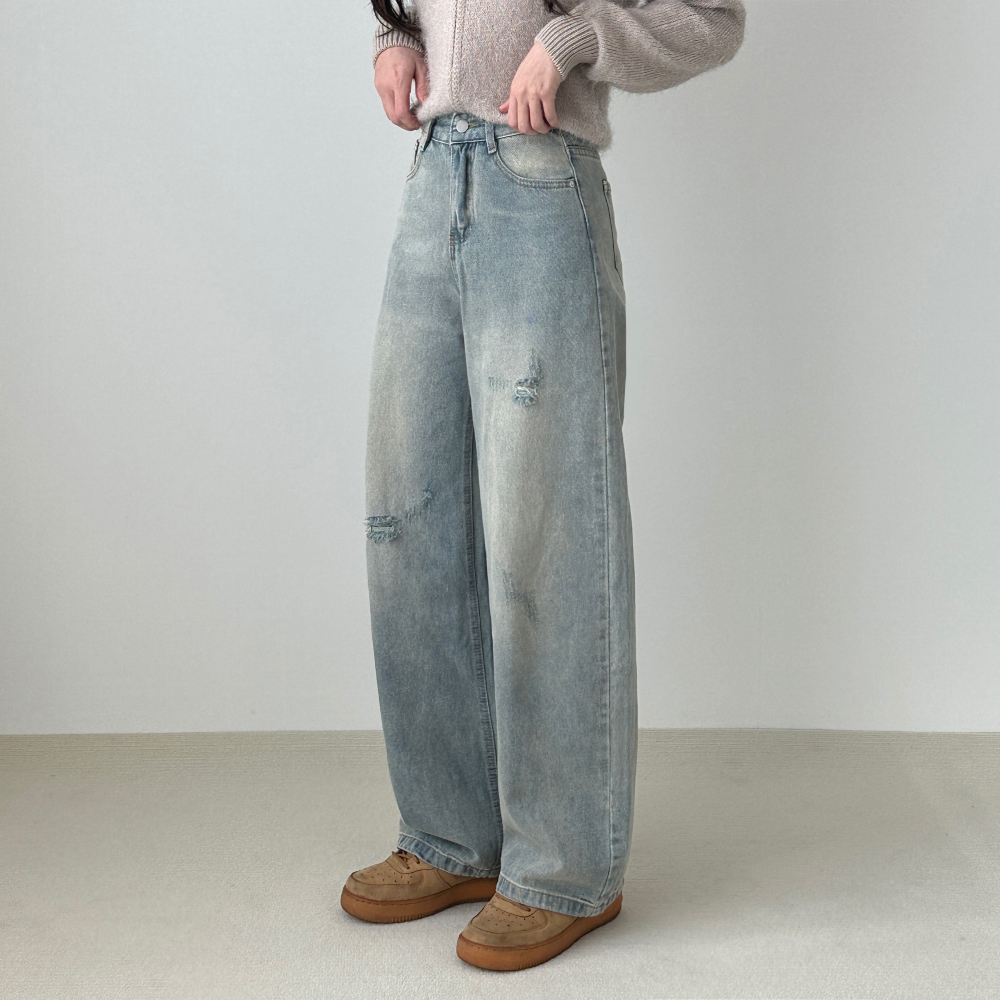 dusty vintage long wide denim pants