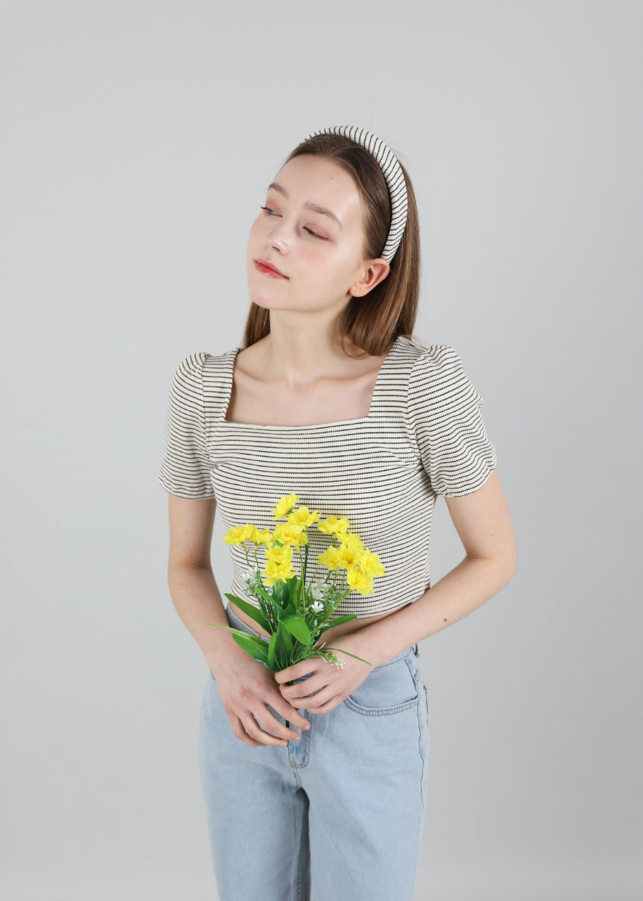 Stripe Puff T-shirt Ivory