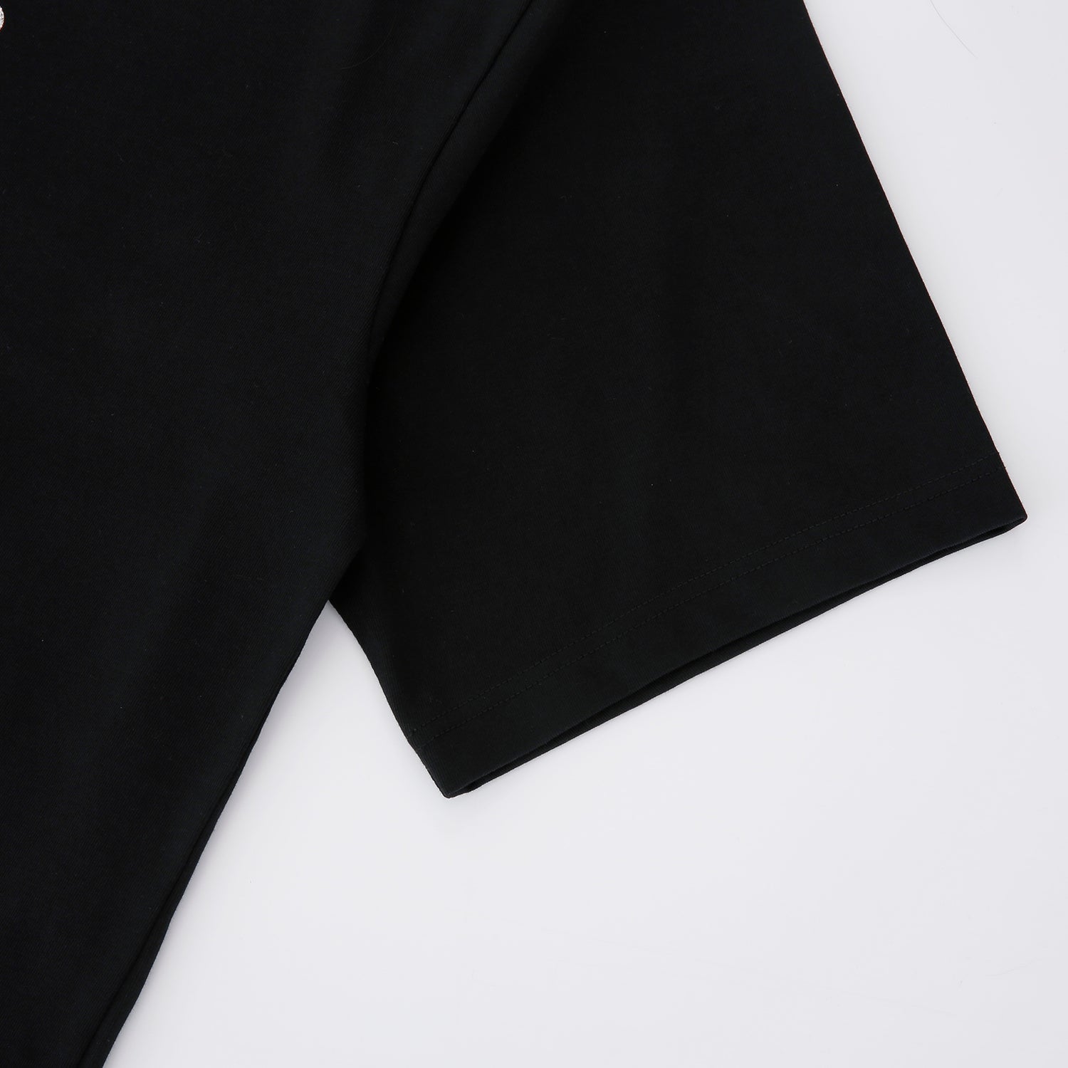 GLITTER LOGO T-SHIRT - BLACK