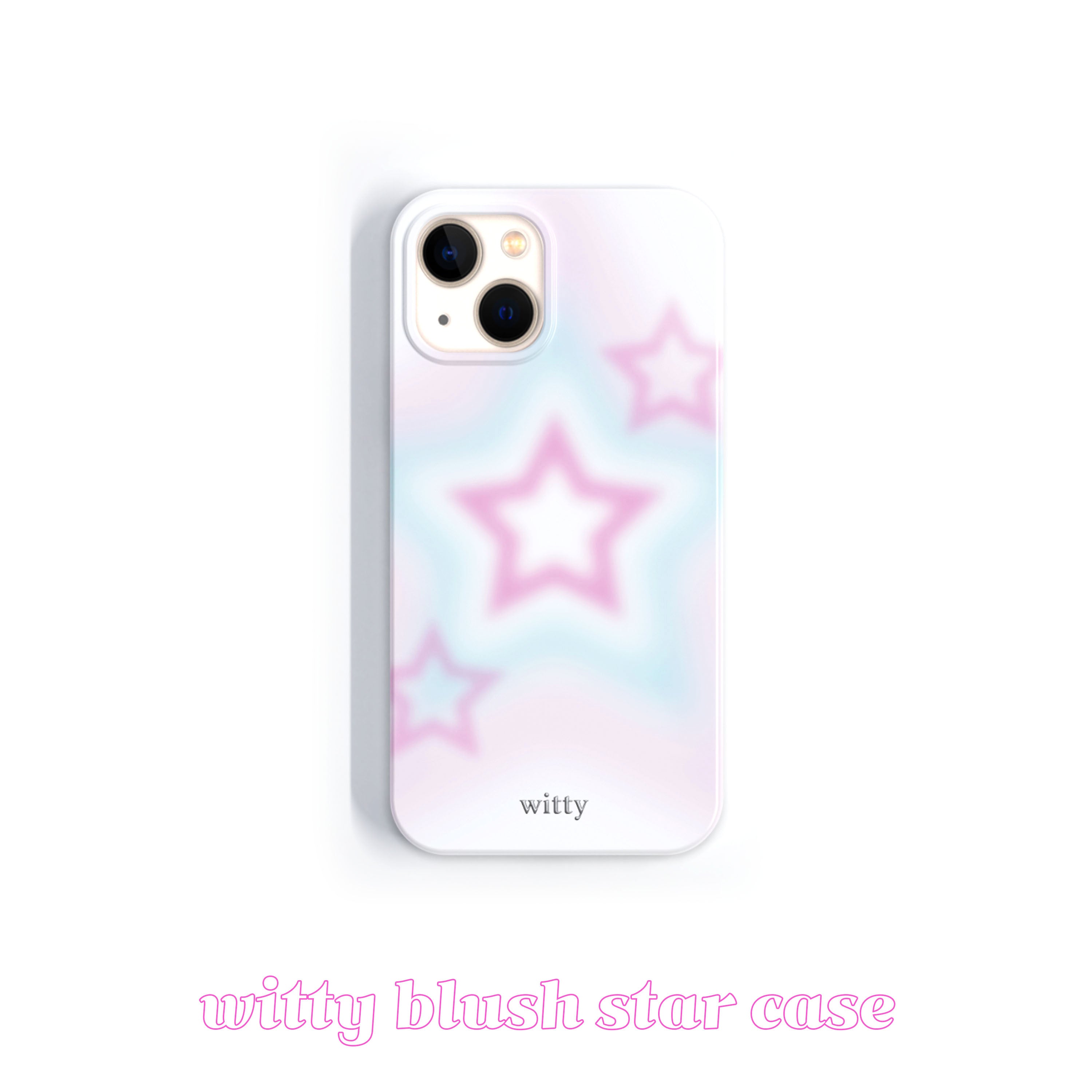 witty blush star phone case (pink+skyblue)