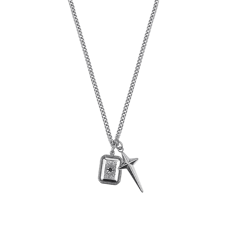 SQUARE CROSS PENDANT NECKLACE