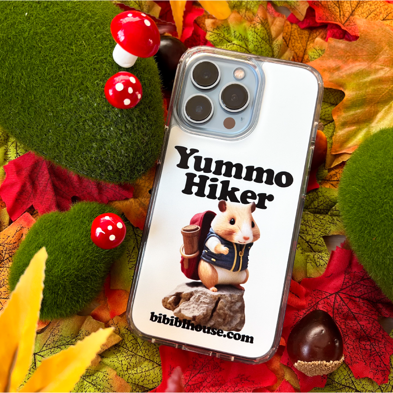 [transparent jelly hard] Yummo Hiker (White) Phone Case+Pin button set