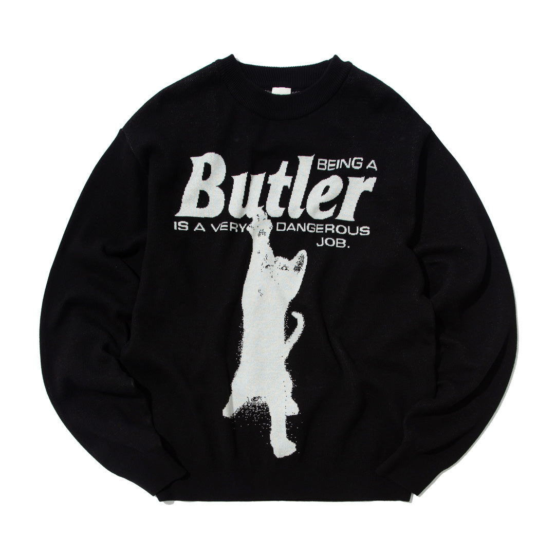 CAT BUTLER Knit Sweater (BLACK)