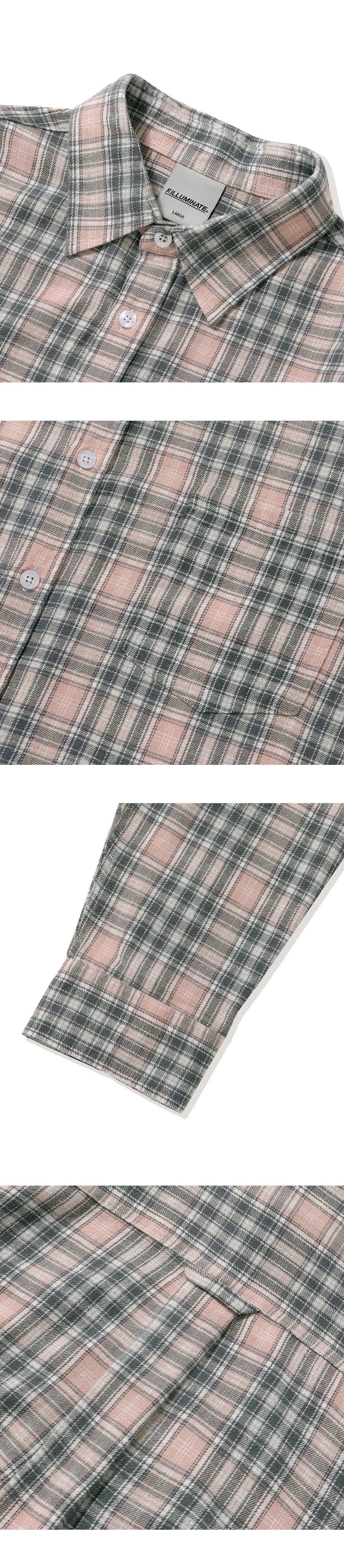 Overfit Madras Check Shirt-Pink