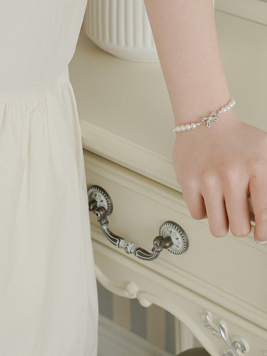 [Silver925] Mysore Bow Pearl Bracelet