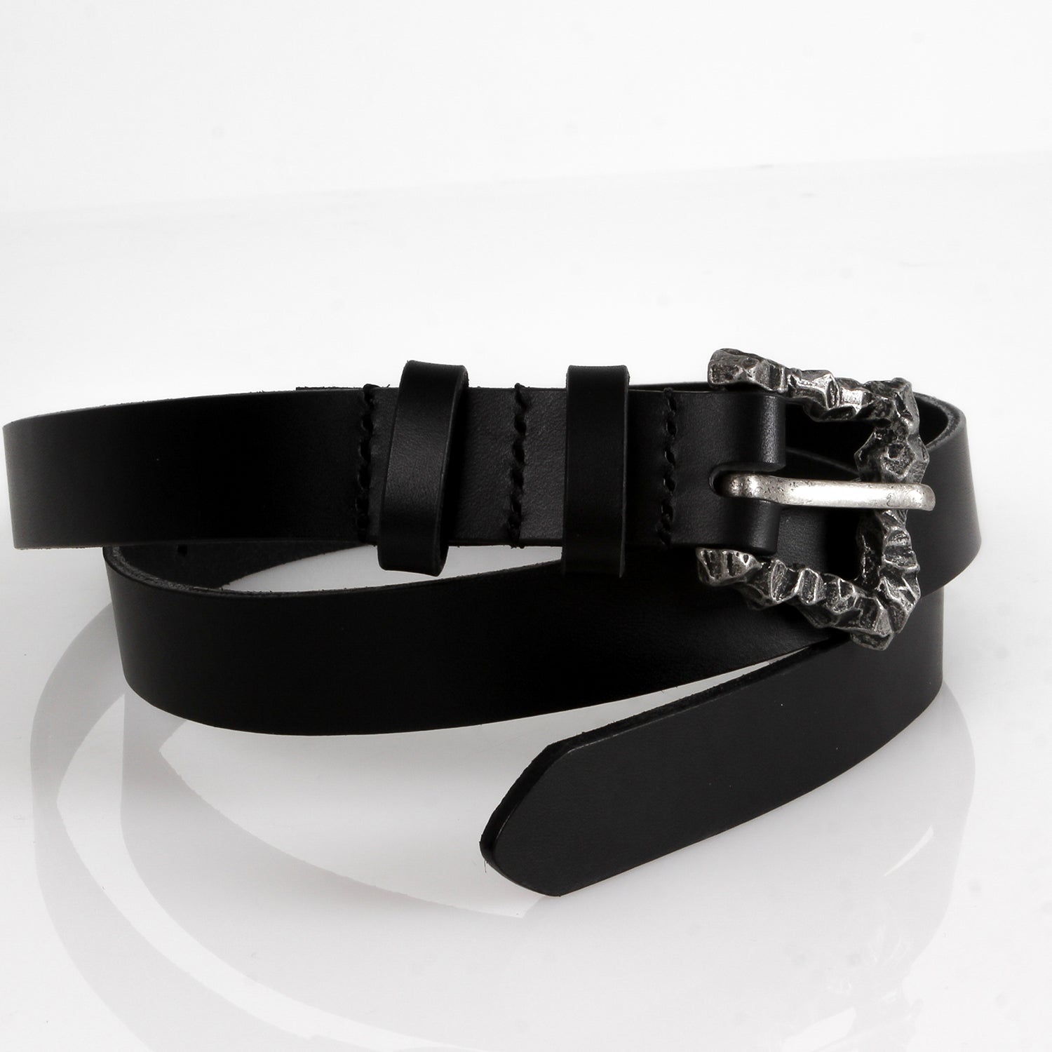 [BLESSEDBULLET]Material II cowhide belt_dark silver