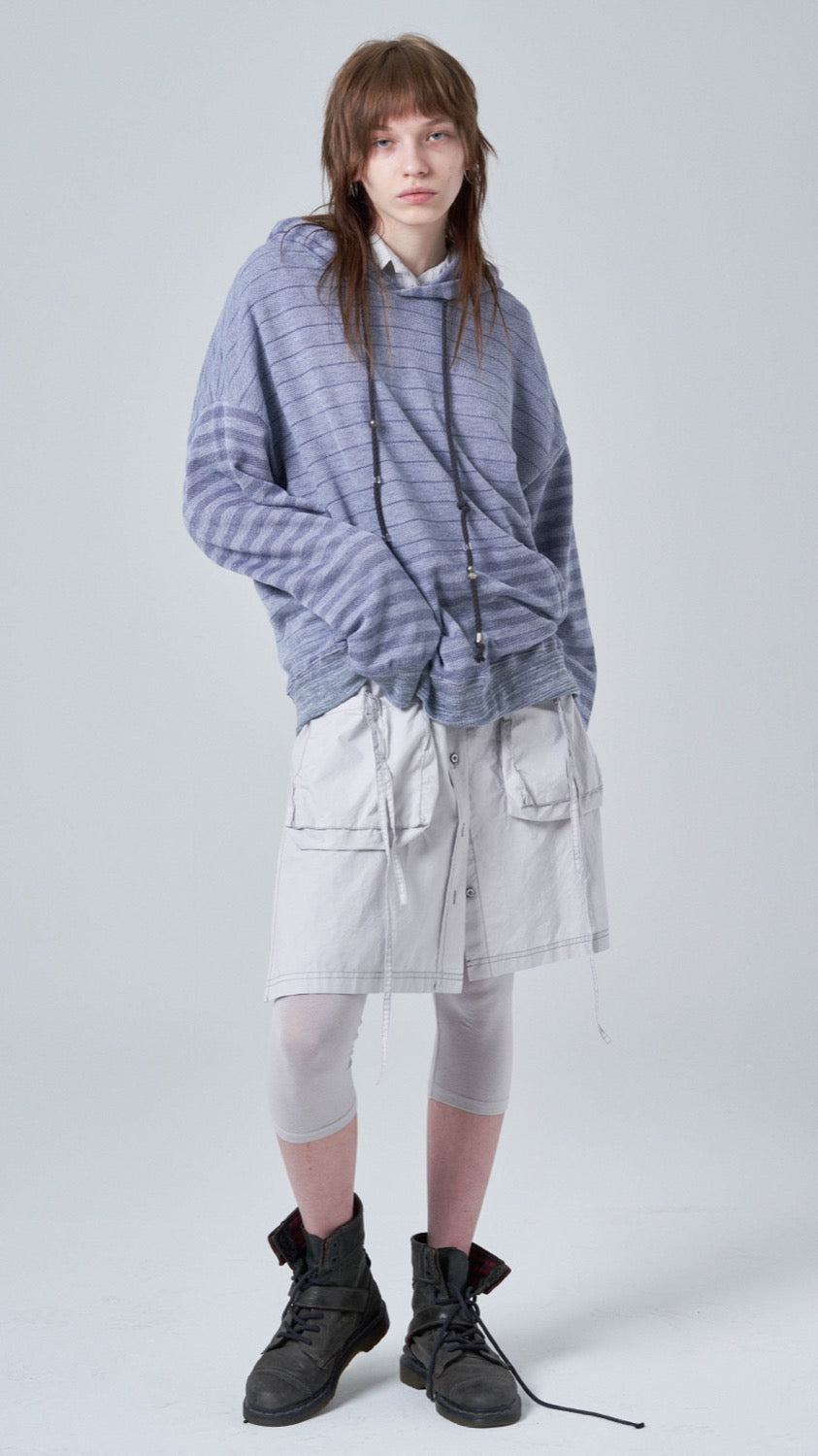 Oversized stripe hoodie_blue