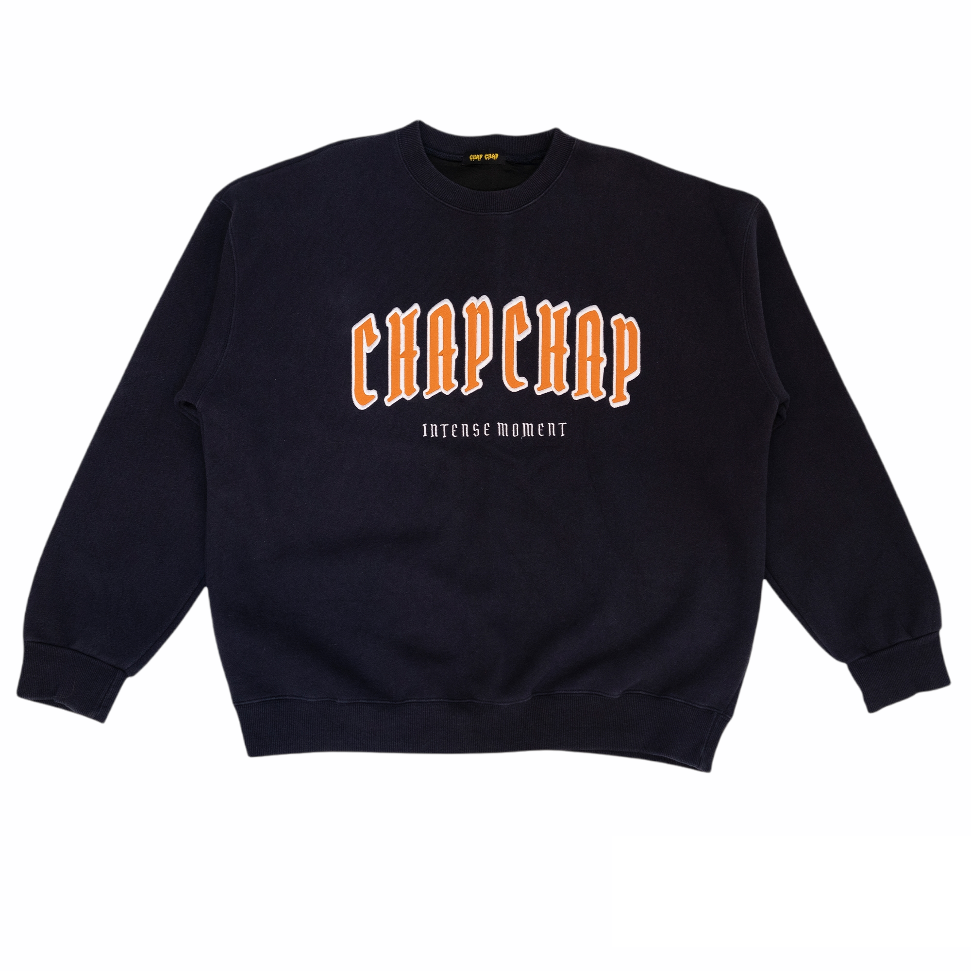 Intense moment logo over fit sweatshirt(NAVY)