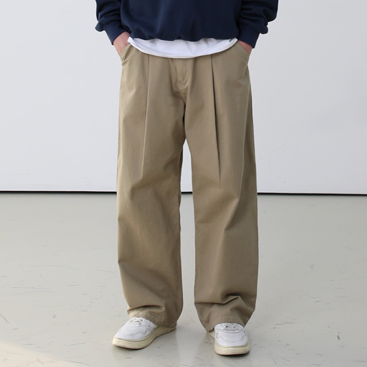 BASIC COTTON PINTUCK WIDE PANT'S