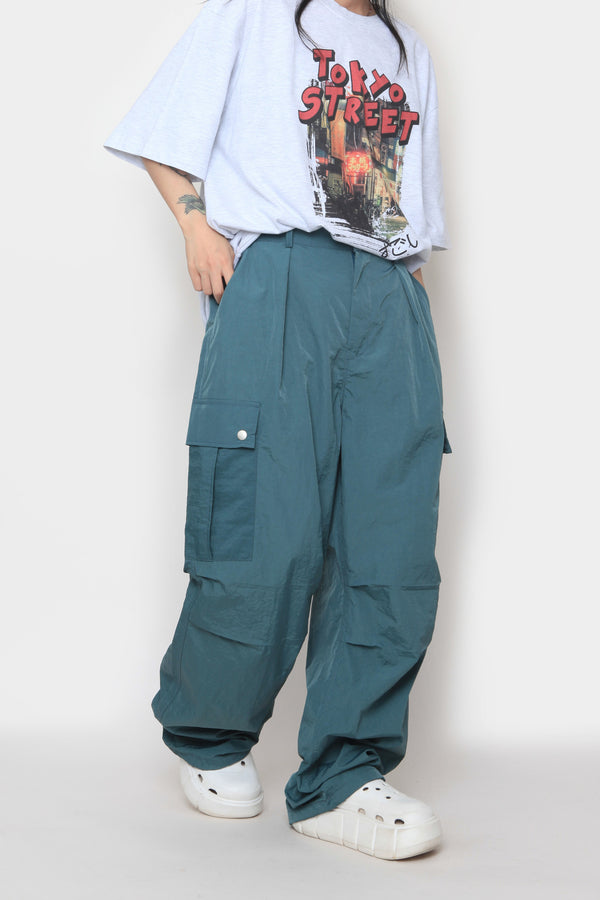 Snap Wide Cargo Pants