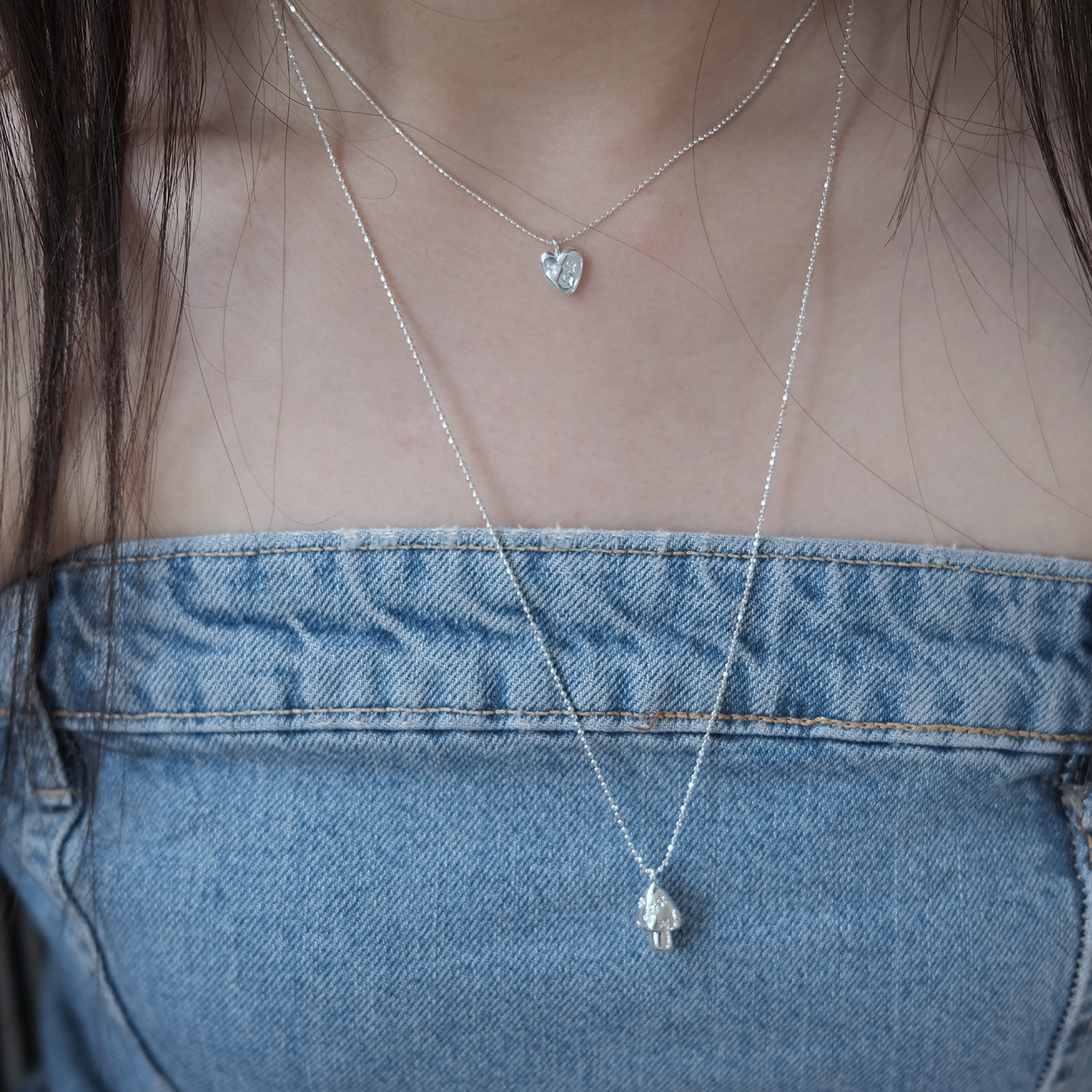 Mini heart dalgona necklace