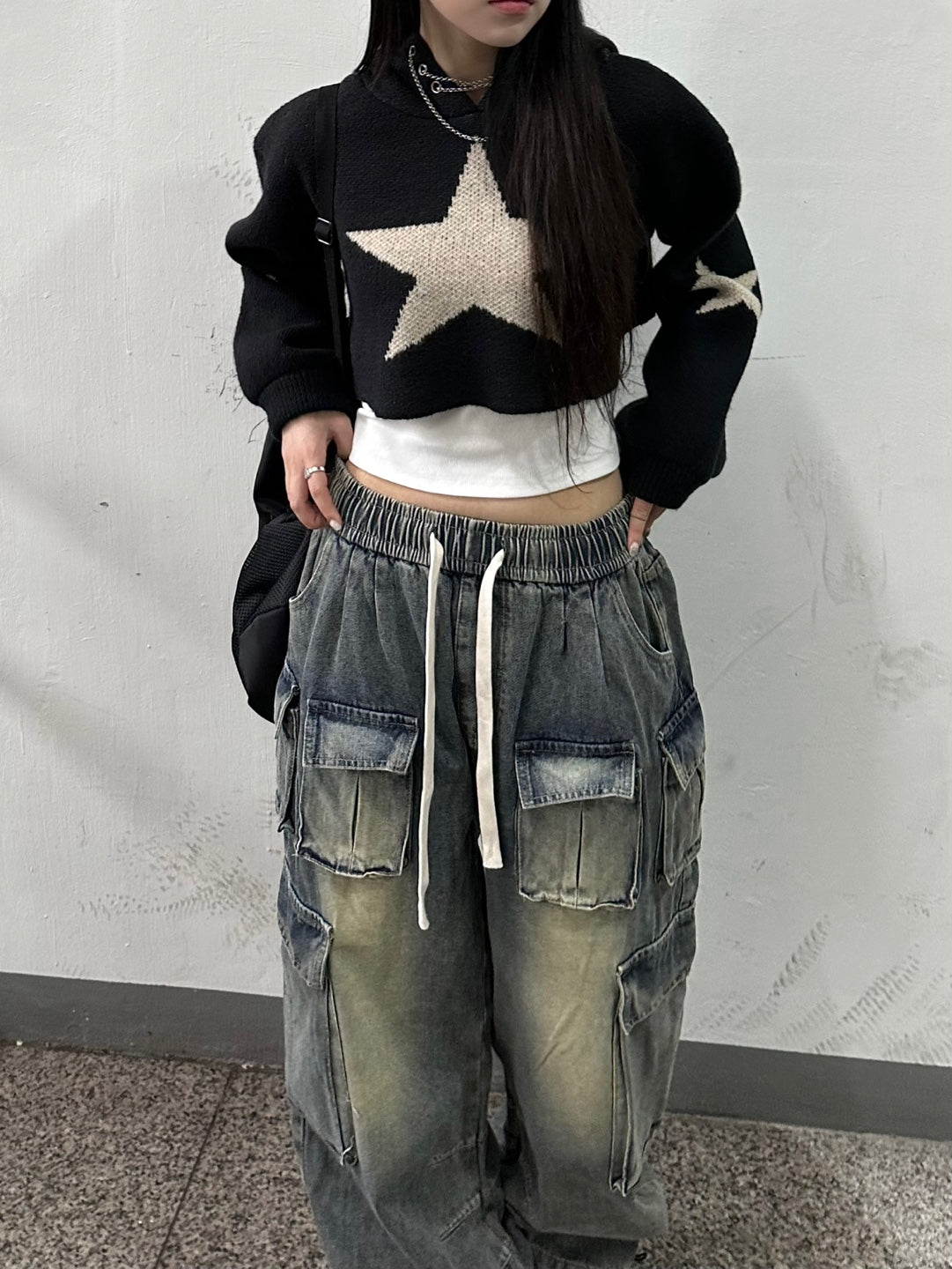 Triple-Star Crop Hood Knitwear