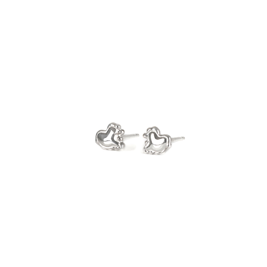 Mini Melting Heart Earring (Silver)