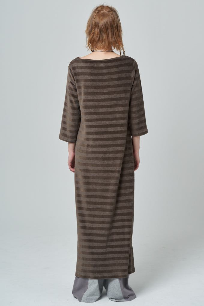 Stripe maxi dress_khaki