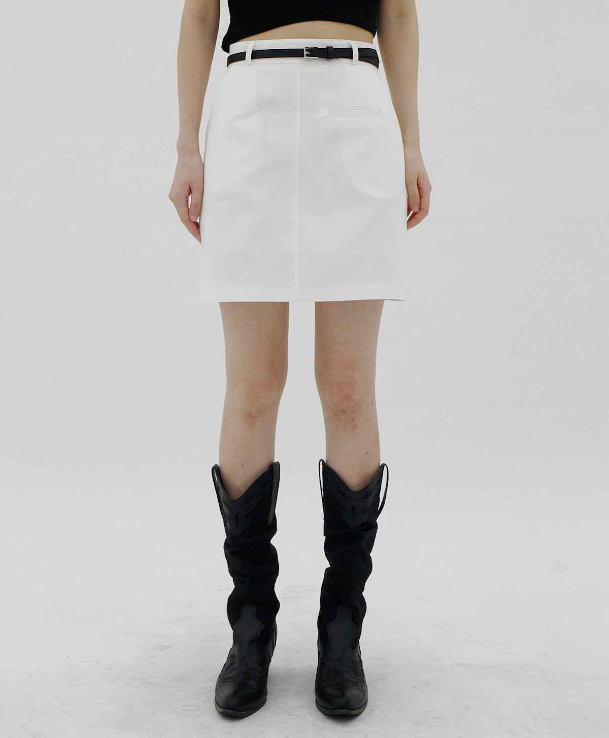 [Belt Set] Cotton Mini Skirt (4color)