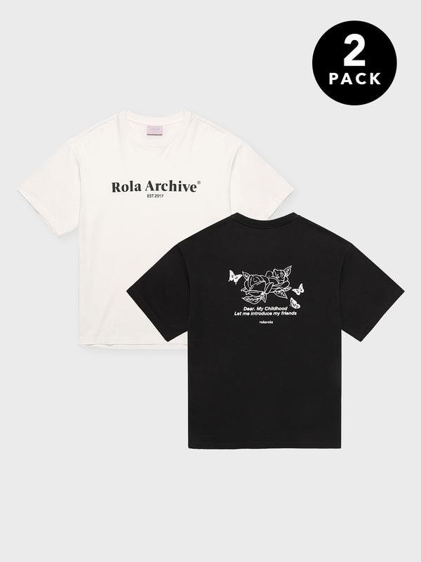 2パックレタリングTシャツセット