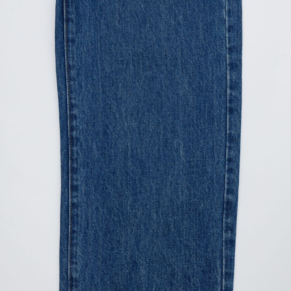 SEMI WIDE FIT BLUE + WHITE DENIM PANTS [17724]