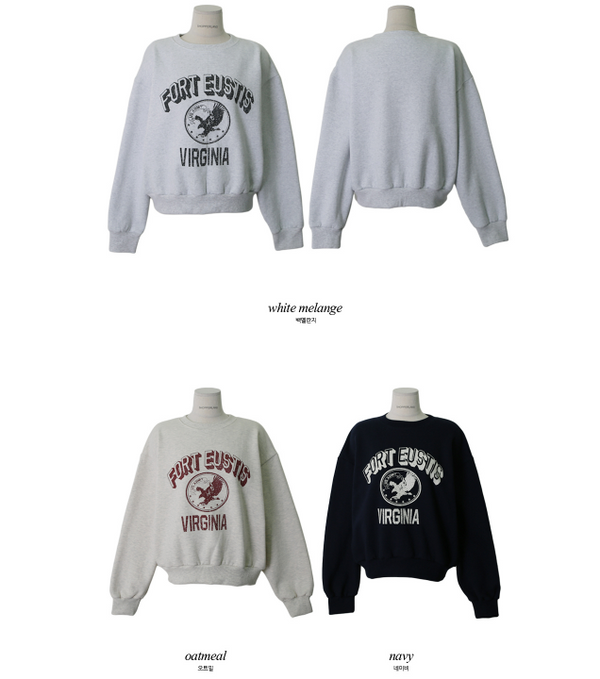 FORT EUSTIS Cotton Sweat Shirt (3color)