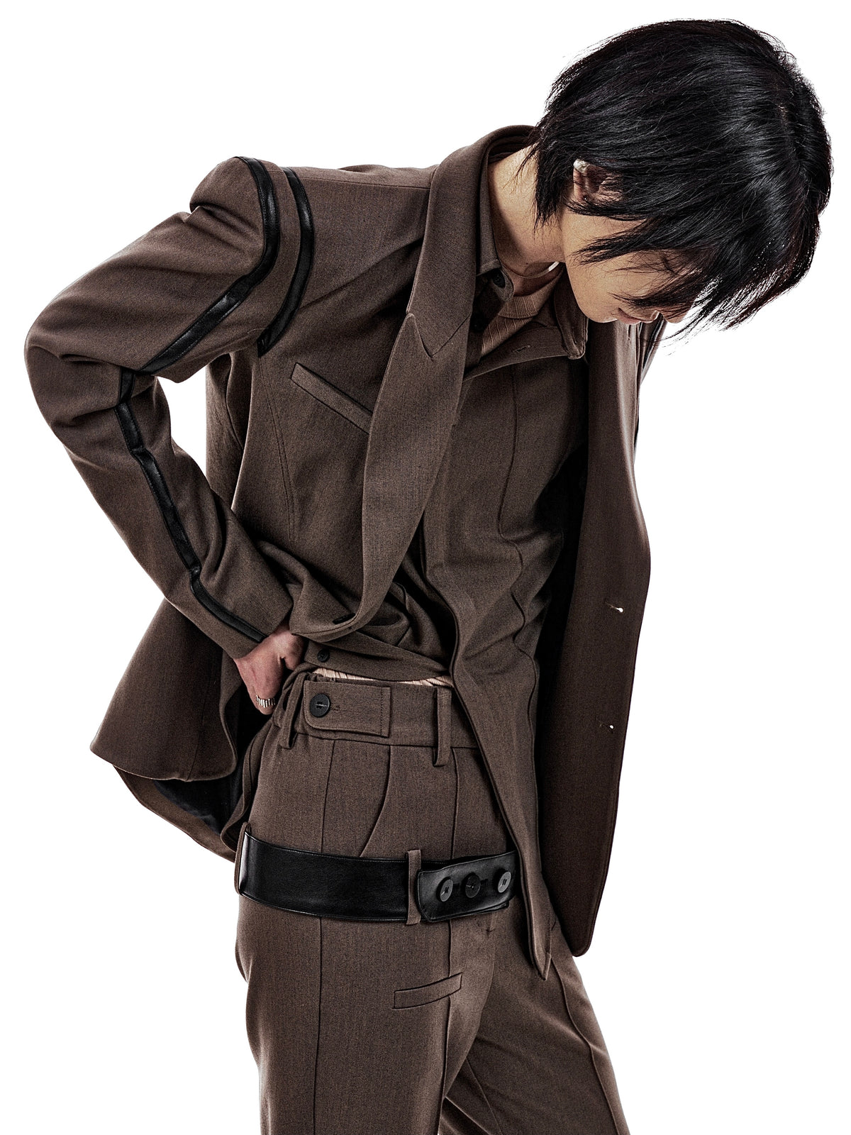 レザーラインテーラードジャケット / LEATHER LINE TAILORED JACKET