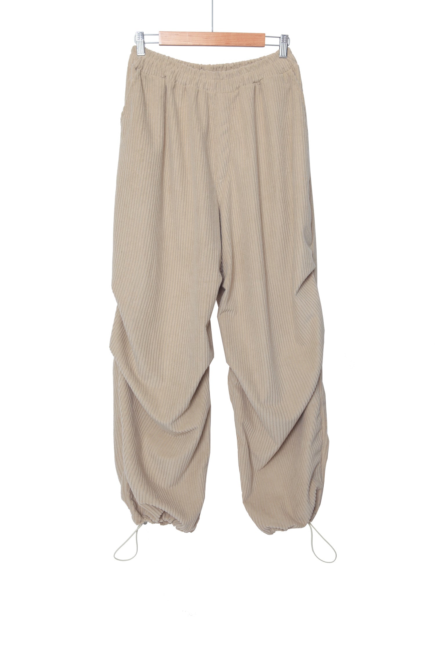 Corduroy Knitted Tuck String Pants
