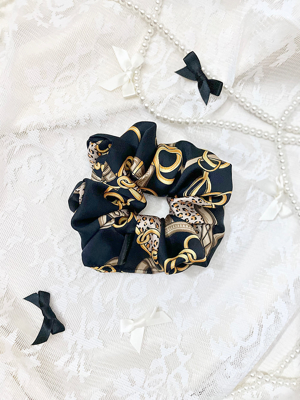 Buckle Chain Chiffe Scrunchie (2Color)