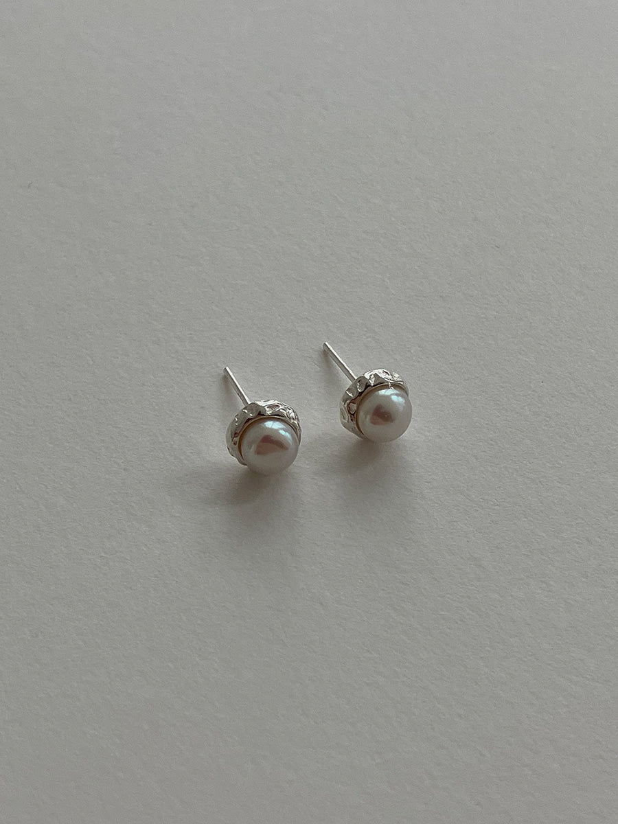 [92.5silver] crack pearl earrings