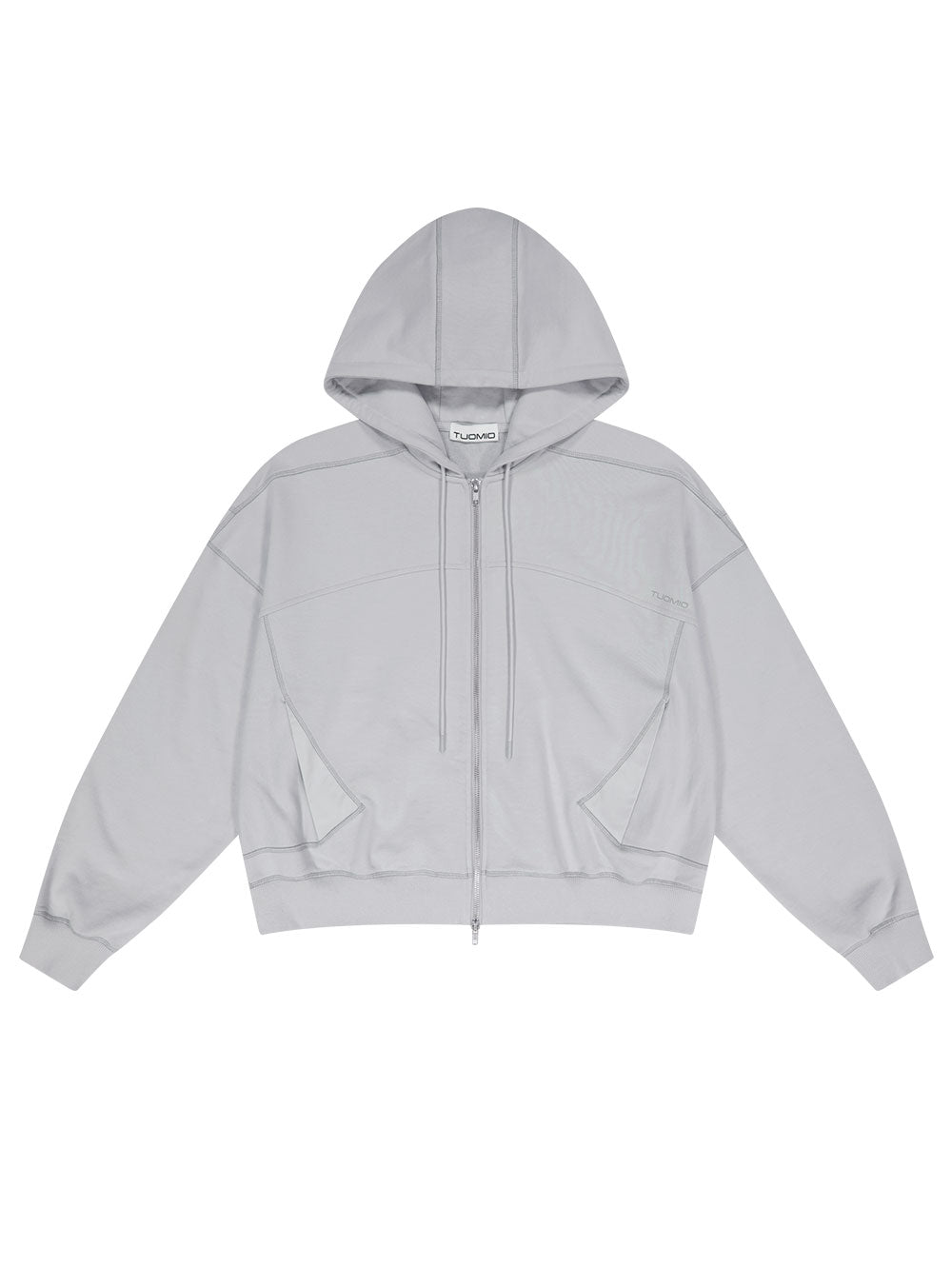 NYLON POCKET HOODED ZIP [GREY]