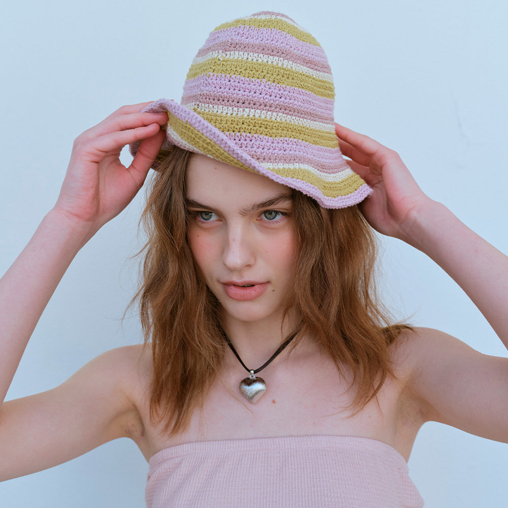 HANDMADE STRIPE BUCKET HAT