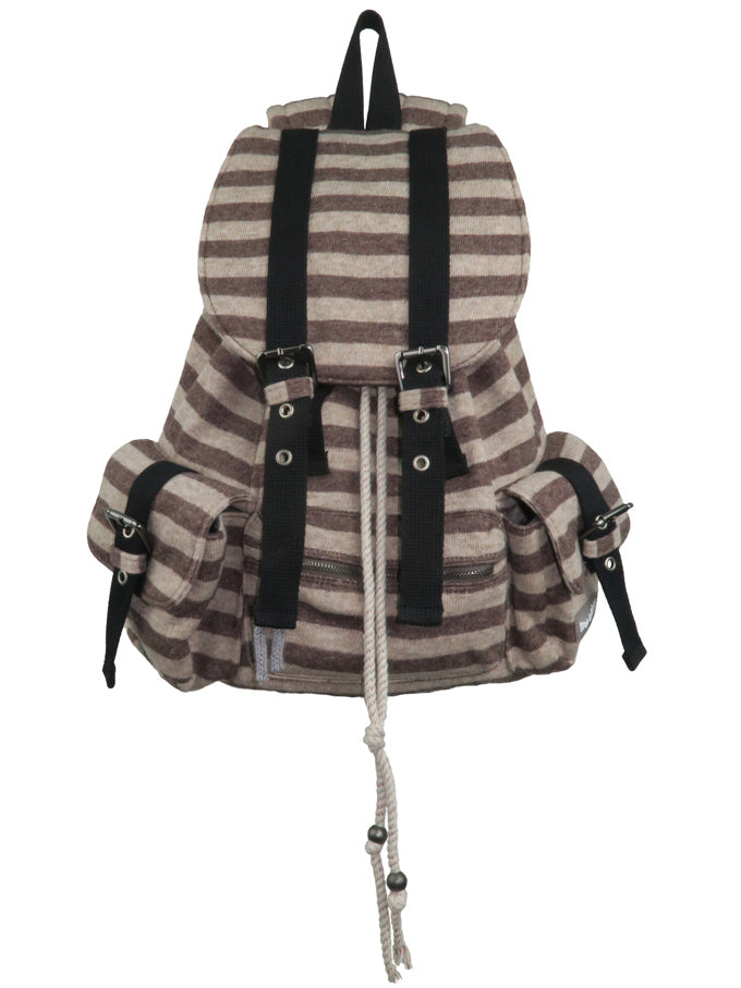 Wool stripe backpack_brown