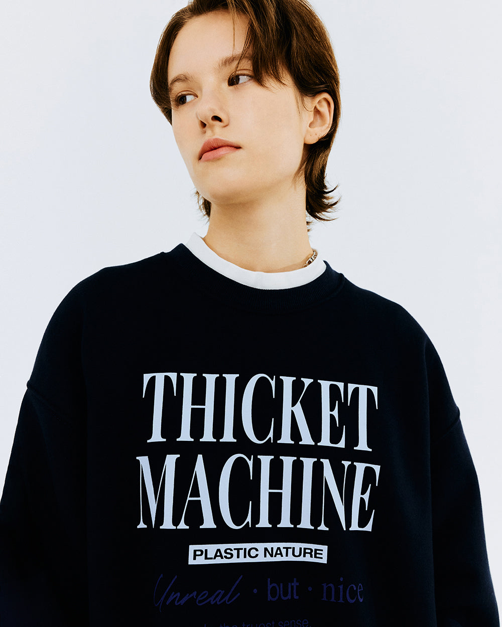 THICKET MACHINE TYPO SWEATSHIRT-NAVY